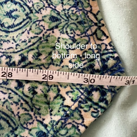 Raffaella Women’s Blue/Green Print Asymmetrical Tank Top - Picture 10 of 10